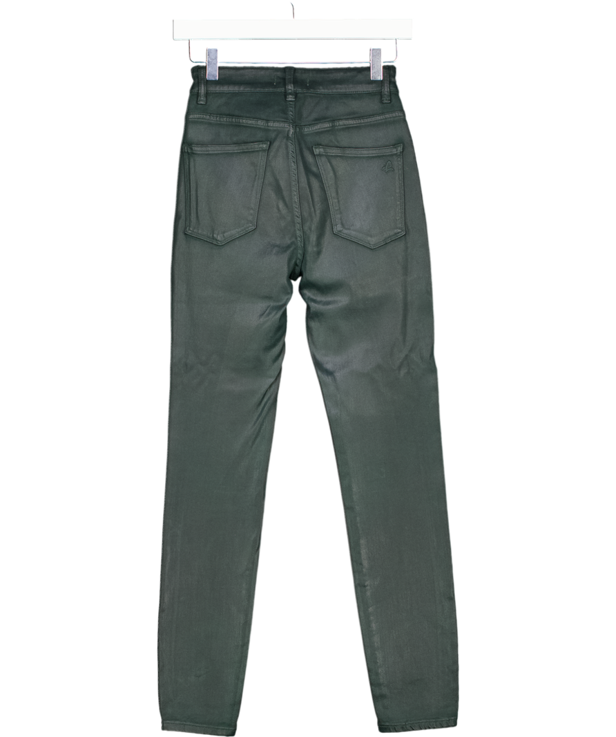 DL1961 Dark Green Coated Sculpting Farrow Ankle Skinny Jeans W27