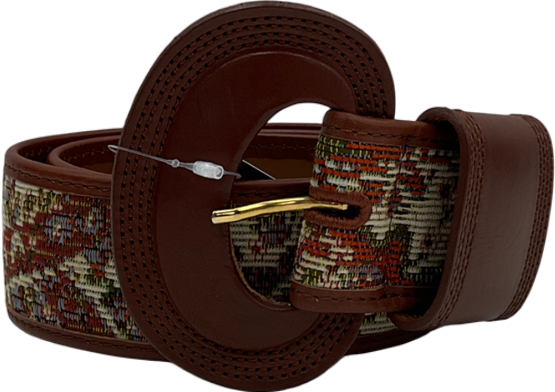 Sezane Brown Textured JONES Belt One Size
