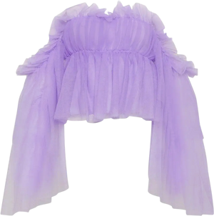 Coast Purple Lilac Mega Tulle Bardot Top UK 8