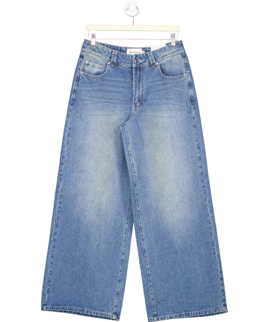 HOUSE OF SUNNY Blue Low Rise Wide Leg Denim Jeans UK 8