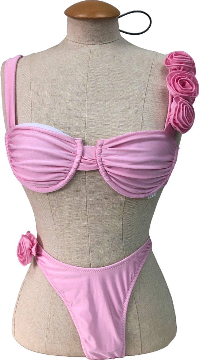 The Gifted Sisters Pink Floral Ruffle Bikini UK M