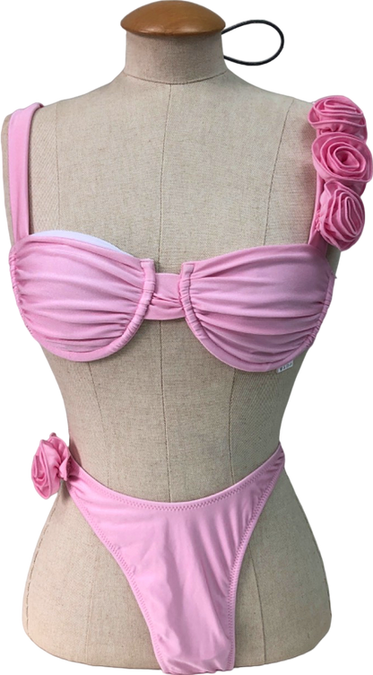 The Gifted Sisters Pink Floral Ruffle Bikini UK M