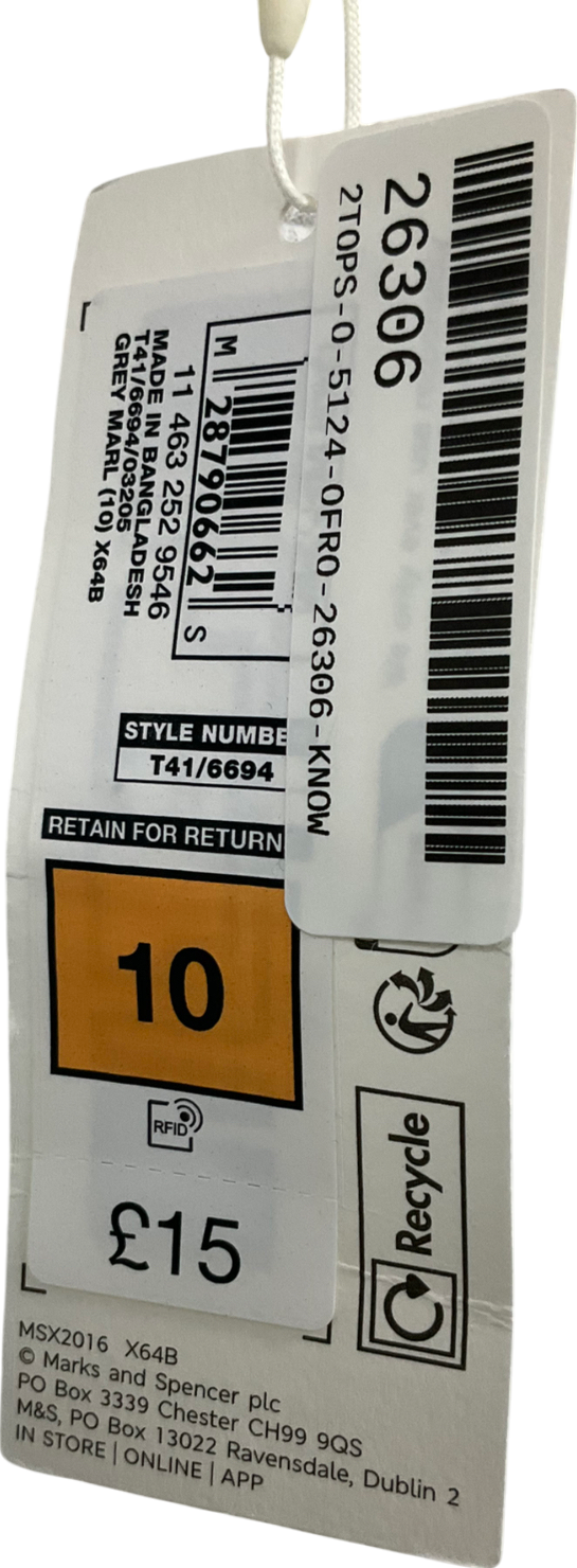 M&S Grey Roll Neck Jumper UK 10