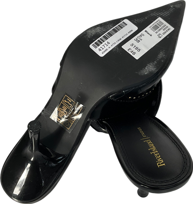 River Island Black Pointed Slip On Heels UK 5 EU 38 👠