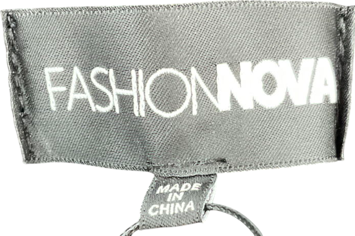 Fashion Nova Black Nice For What Cargo Wide Leg Trousers UK XS