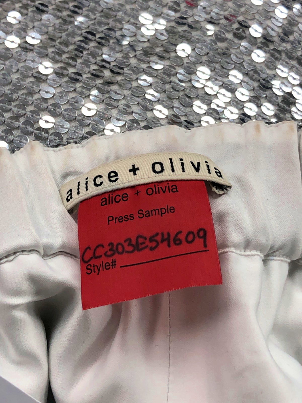 Alice + Olivia Silver Sequin Shorts