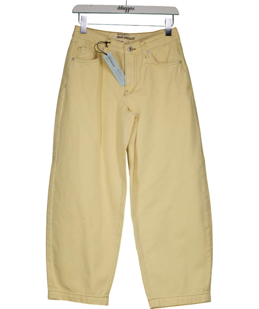 River Island Yellow Light City Fresh Barrel leg Jeans UK 8