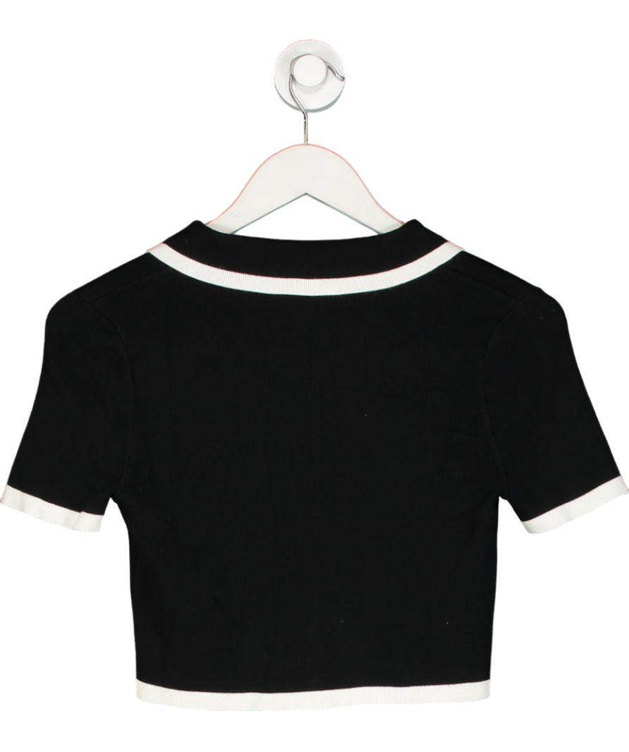 In The Style Black Contrasting Piping Knit Top UK 8