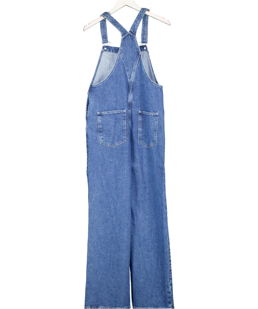ASOS Design Mid Blue Straight Leg Denim Dungarees UK S