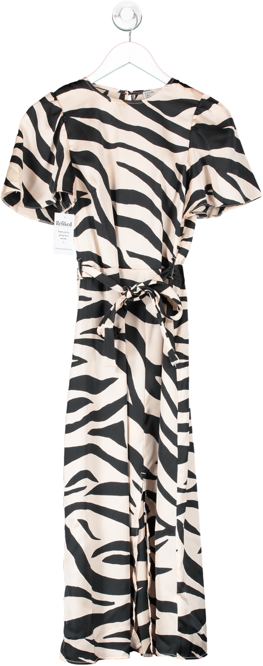 Friends like these Pink Zebra Print Belted Midi dress UK 8