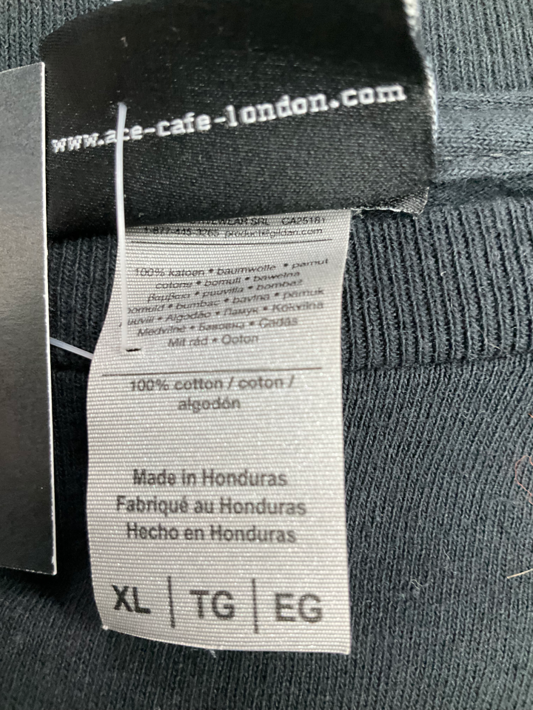 Ace Cafe Black Printed Logo T Shirt UK XL