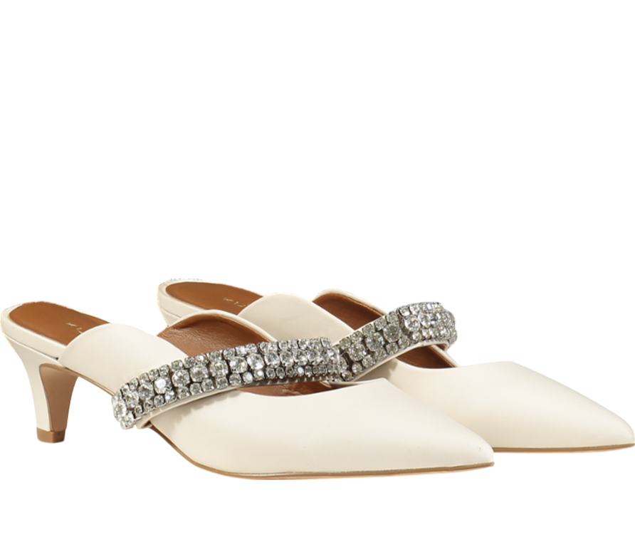 Kurt Geiger Nude Dutchess Leather Heeled Mules UK 6 EU 39