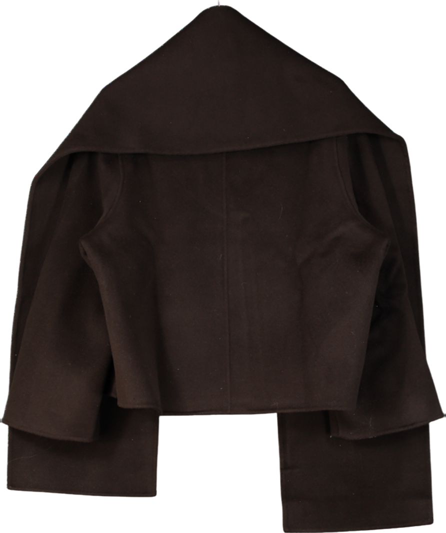 Marcela Brown Tol Wool Jacket With detachable Scarf UK S/M