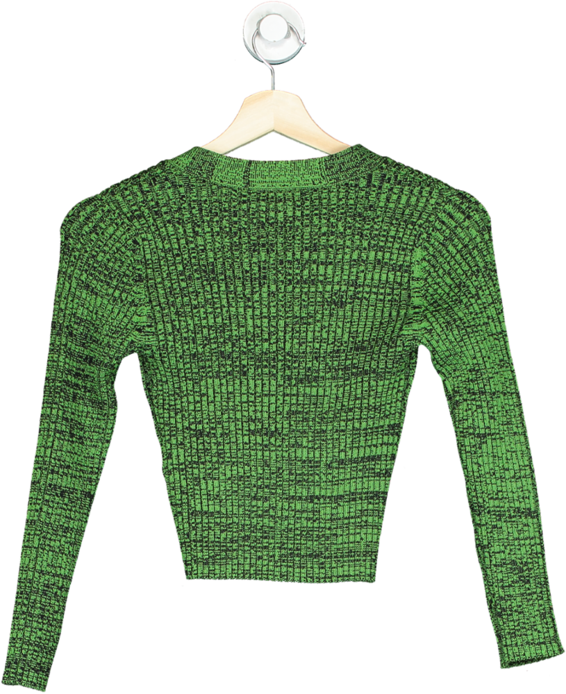 Ganni Kelly Green Ribbed Cardigan XS