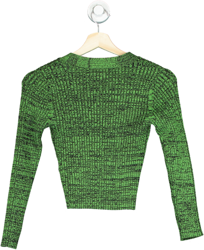 Ganni Kelly Green Ribbed Cardigan XS