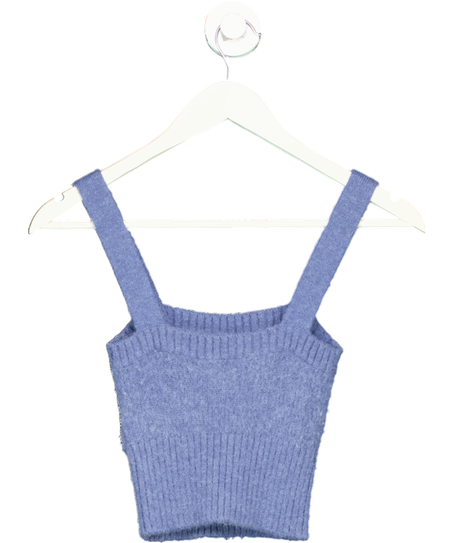 & Other Stories Knitted Blue Crop Top UK XS