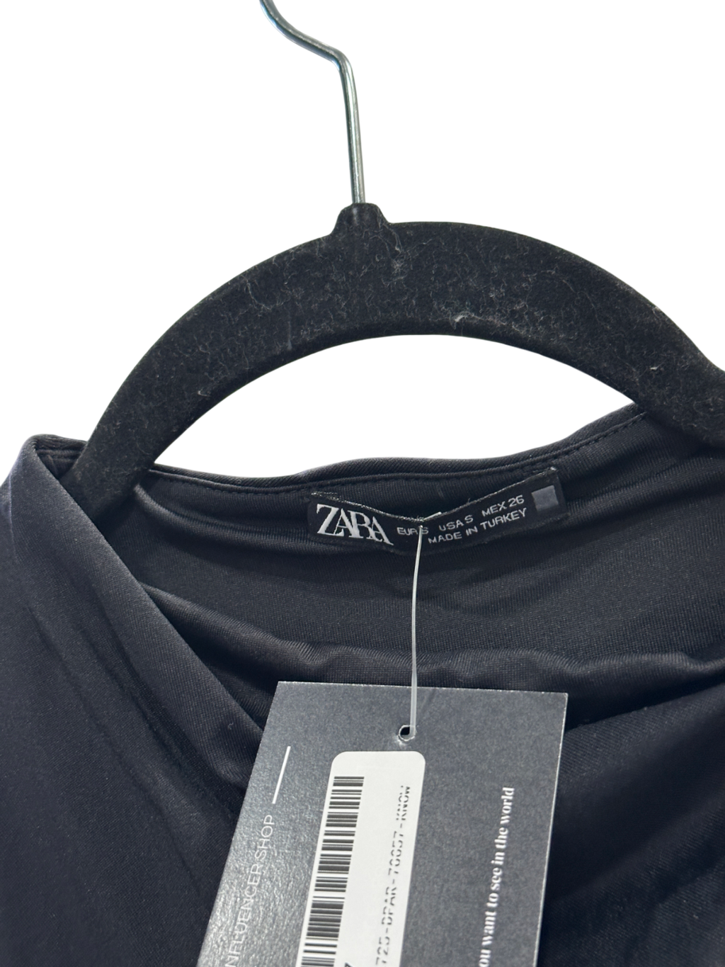 ZARA Black Ruched Midi Dress UK S