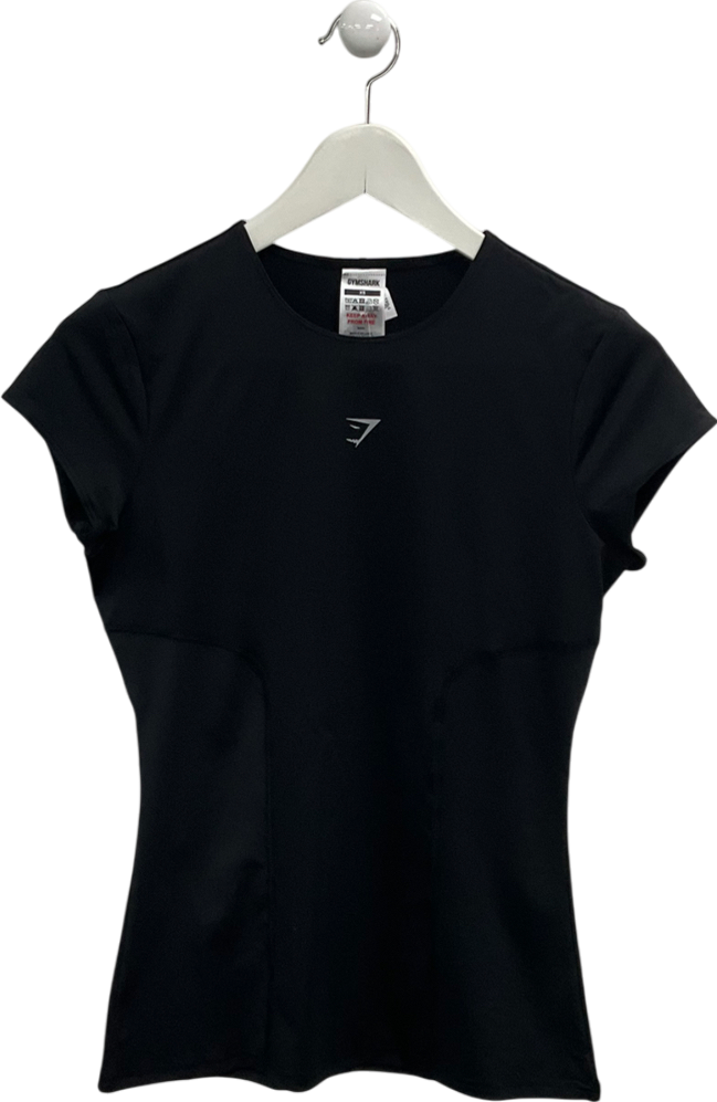 gymshark Black Running T Shirt - Slim Fit UK XS