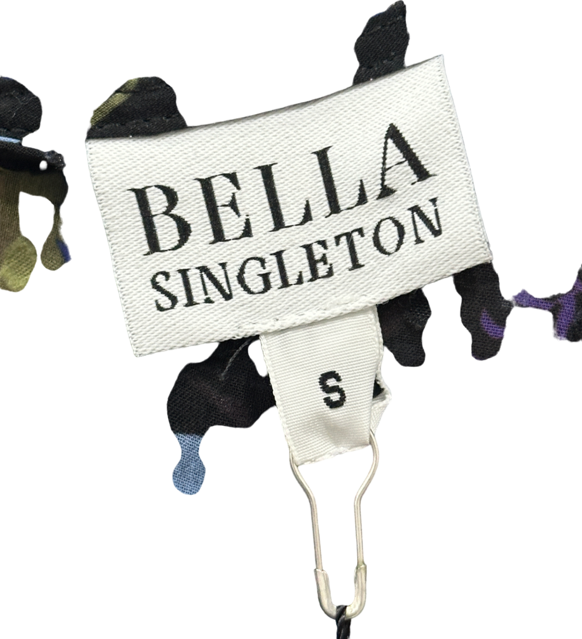 Bella Singleton Black Floral Print Blouse S