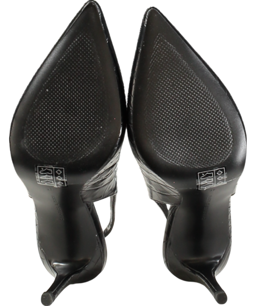 Charles & Keith Black Animal Slingback Pumps UK 4 EU 37 👠