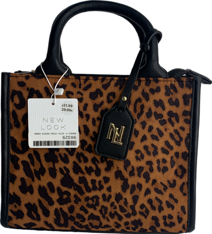 New Look Black Leopard Print Handbag One Size