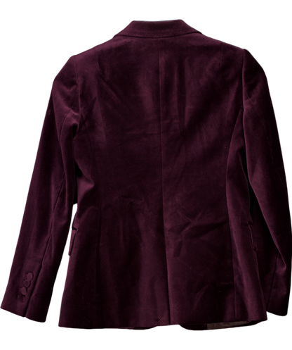 REISS Purple Yasmin 100% Cotton Velvet Blazer Petite UK 6