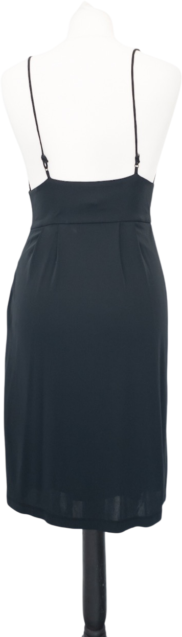 HALSTON HERITAGE Black Slinky Jersey Cami Dress UK S