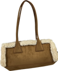 H&M Brown Faux Shearling Shoulder Bag One Size