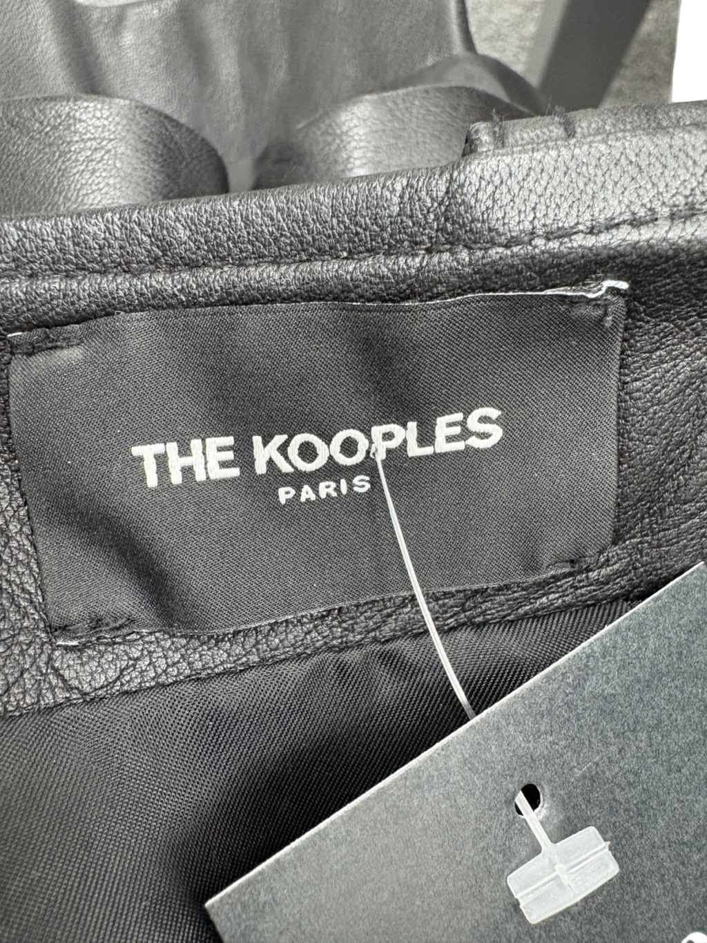 The Kooples Black Belted Leather Mini Skirt UK 8