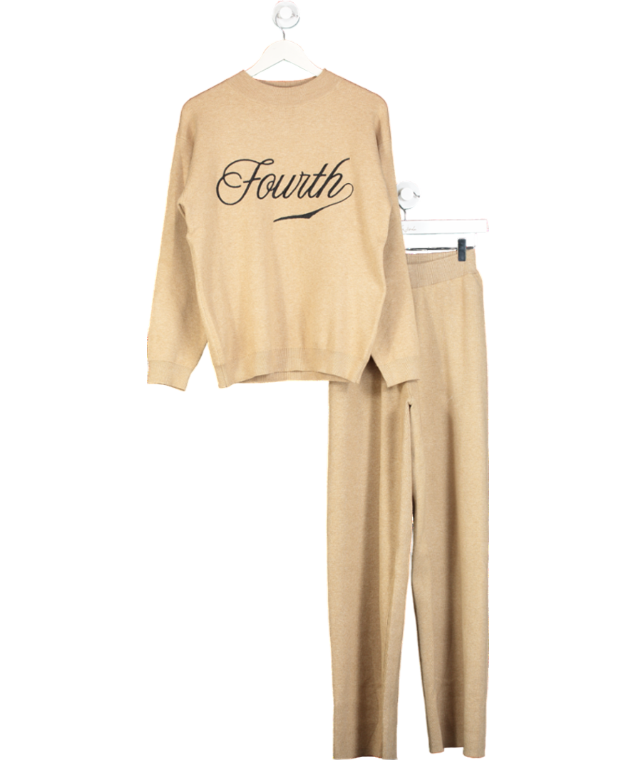 4th & Reckless Beige Knitted Fourth Jumper- Avery +  Beige Knitted Wide Leg Trouser- Cameron UK 8