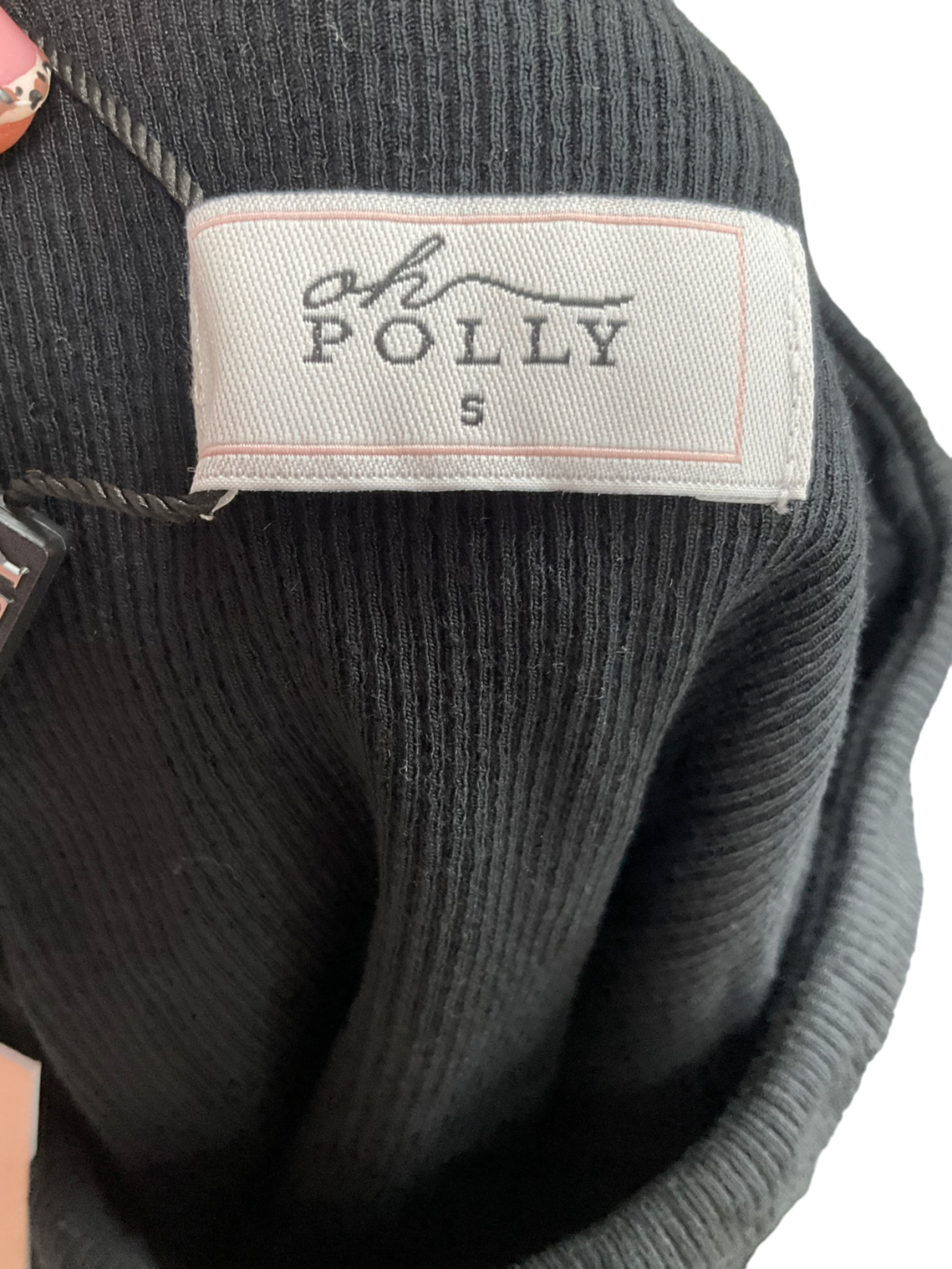 Oh Polly Black Fold Over Lace Shorts UK S