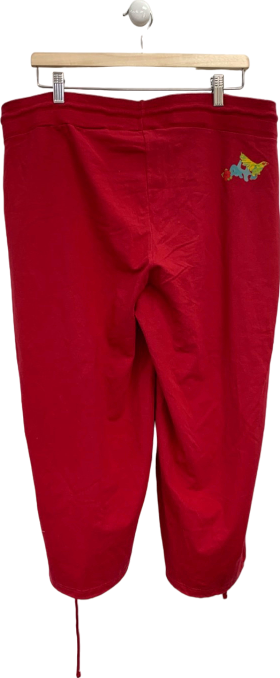 H&M Red Drawstring Capri Pants UK XXXL
