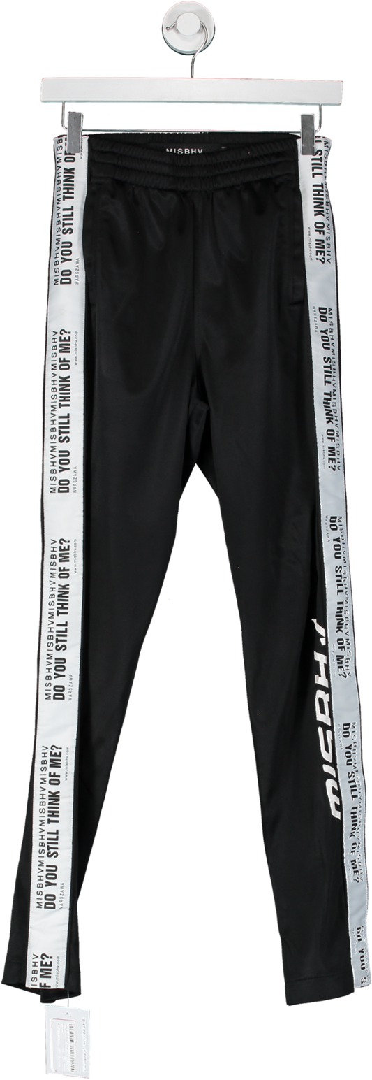 MISBHV Black Jogger Trousers - Side Wording On Leg UK S