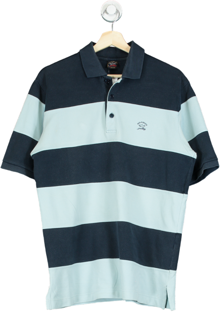 Paul & Shark Blue Stripe Polo Shirt UK L