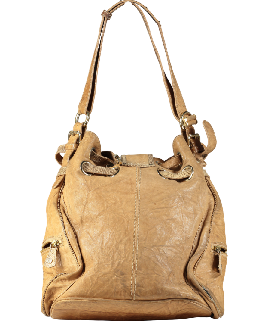Jimmy Choo Beige Ramona Leather Shoulder Handbag