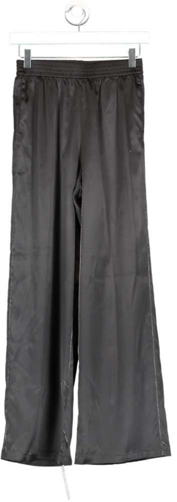 Only Black Satin Victoria Wide Leg Pants UK XS