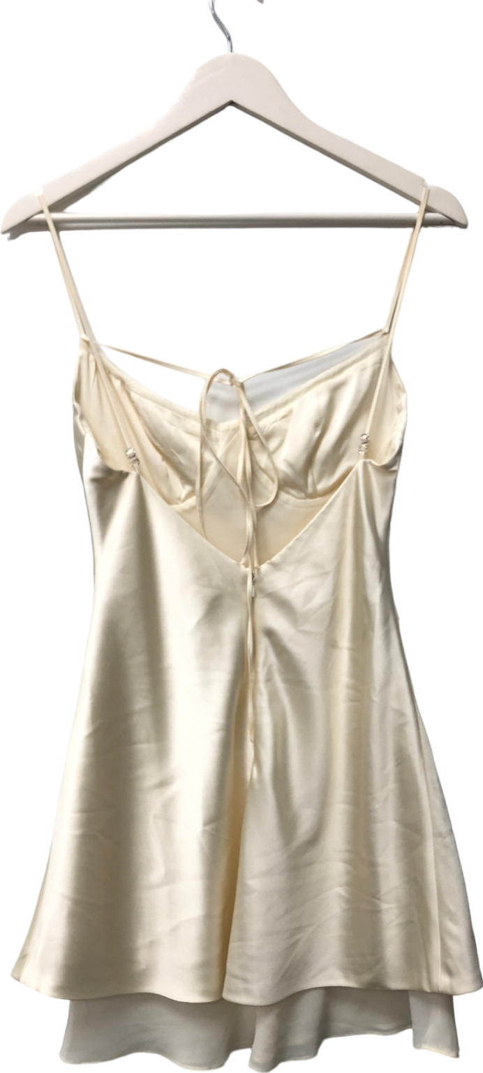 Mistress Rocks Cream Satin Slip Dress UK S