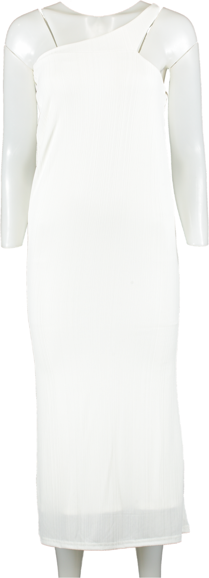 Babyboo White Plisse One Shoulder Dress UK M