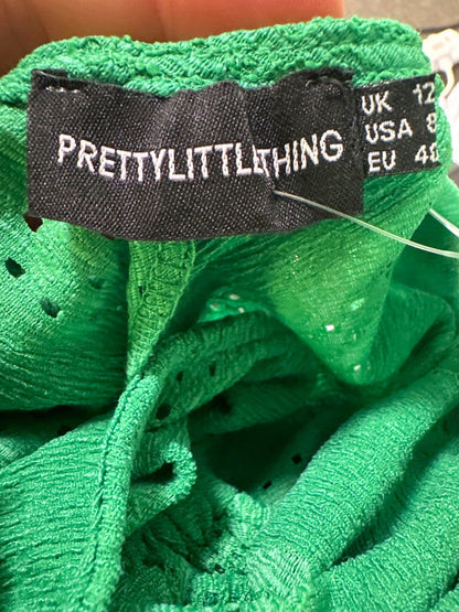 PrettyLittleThing Green Ruched Skirt UK 12