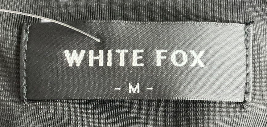 White Fox Black Asymmetric Mesh Skirt UK M