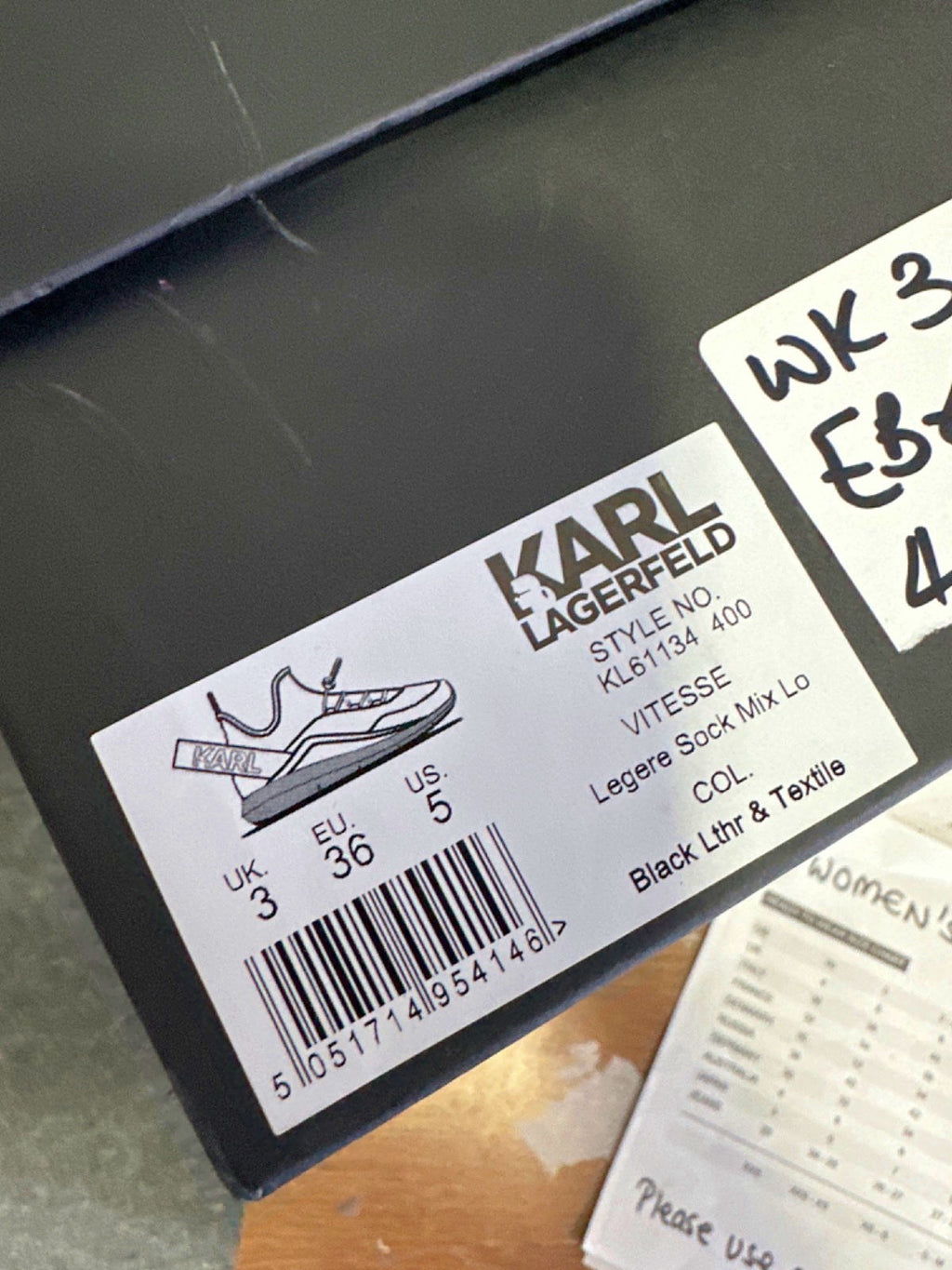 Karl Lagerfeld Black Vitesse Trainers UK 3