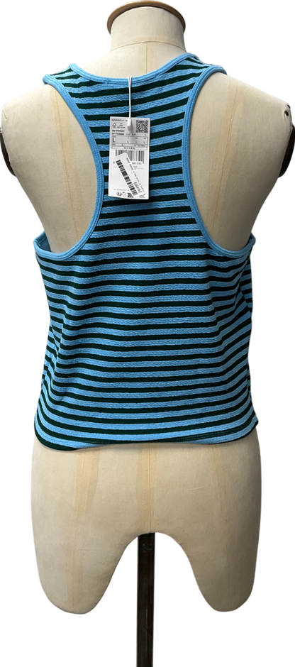 MANGO Blue Striped Knit Top UK L