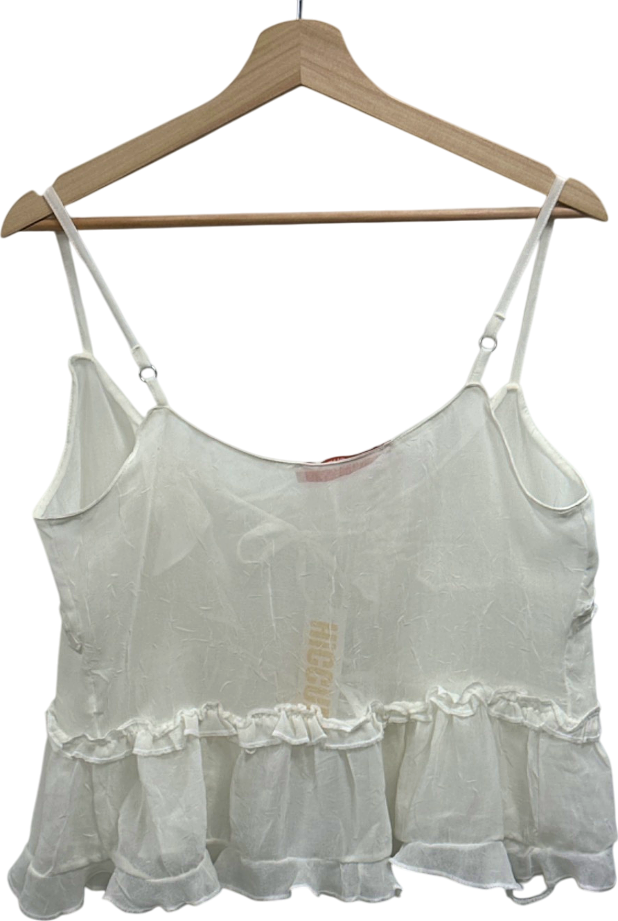 Hiccup White Ruffle Camisole Top UK 8