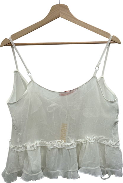 Hiccup White Ruffle Camisole Top UK 8