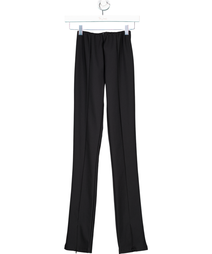 FRANKIE SHOP Black Reya Ribbed Stretch Jersey Flared Leggings UK XS