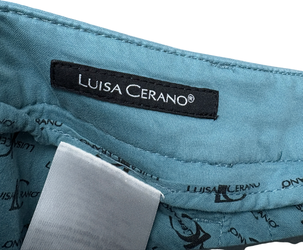 Luisa Cerano Smoky Aqua Tapered Jean Trousers UK 10