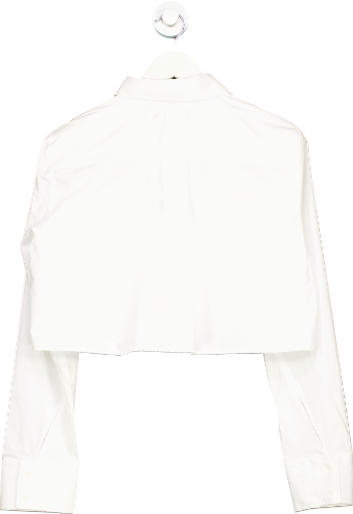 Zara White Cropped Shirt UK L