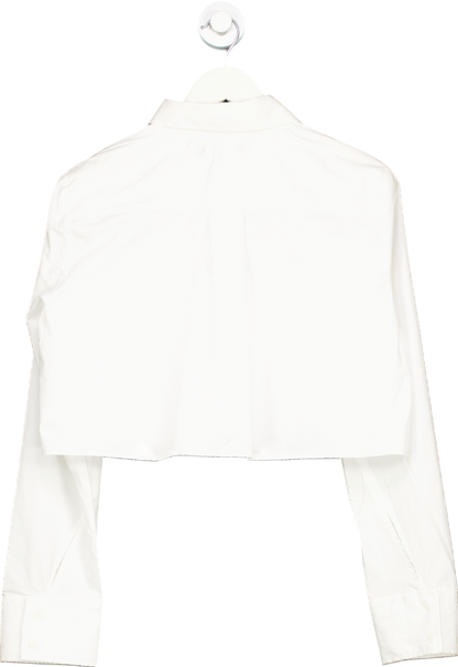 Zara White Cropped Shirt UK L