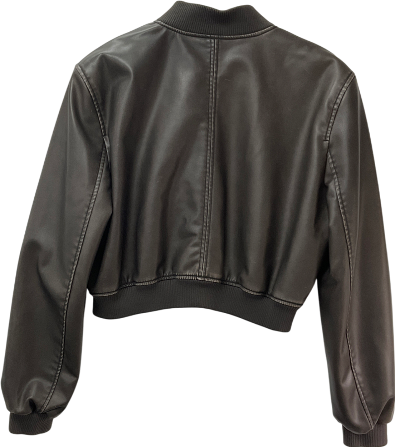 ZARA Black Cropped Biker Jacket UK M