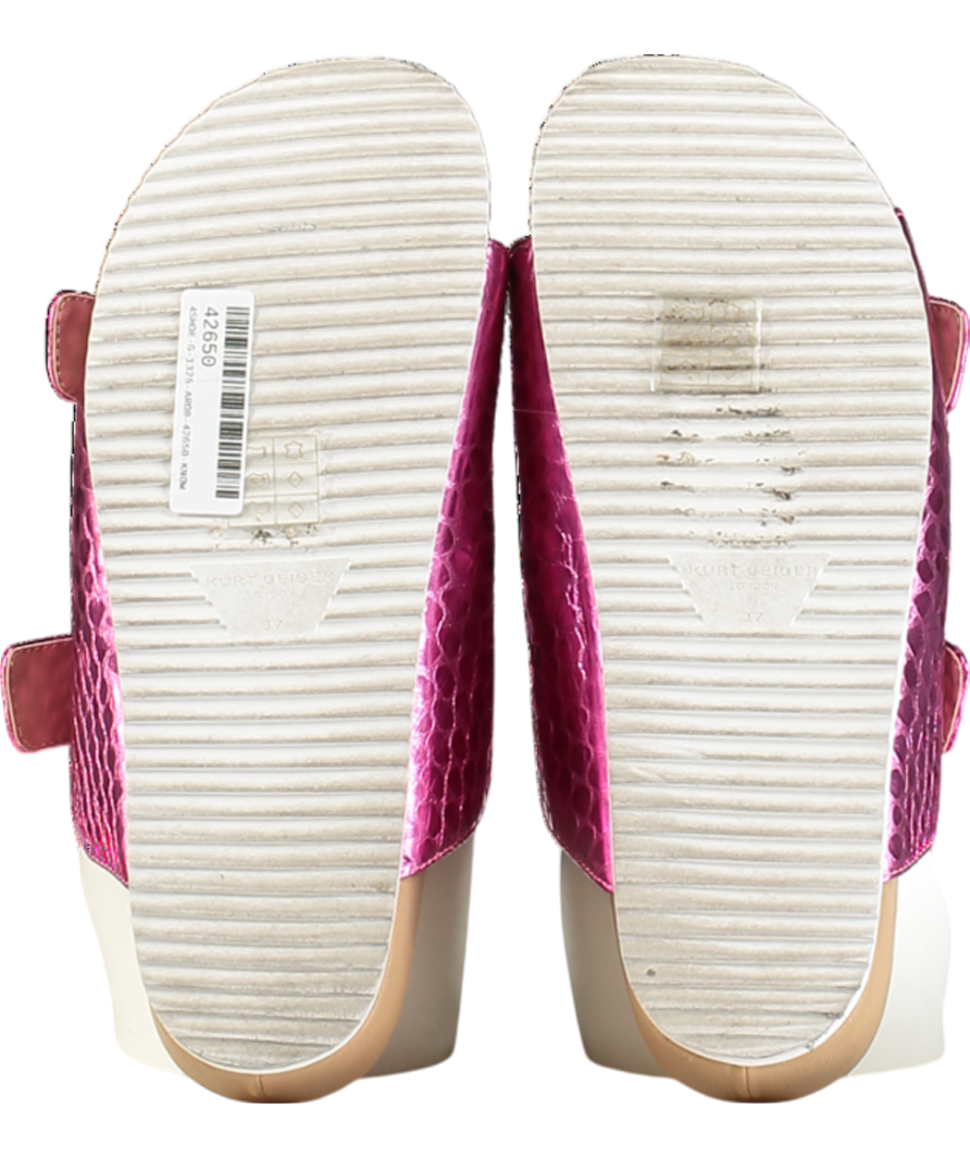 Kurt Geiger Pink Marlo Crystal Croc-print Sandals UK 4 EU 37 👠